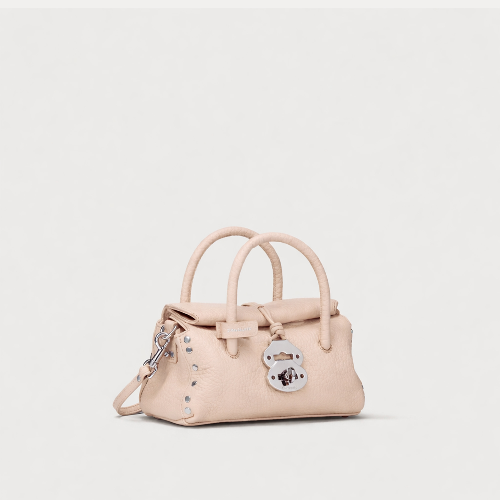 ZANELLATO DOTTA® 紋理皮革手袋-BABY(淺粉)