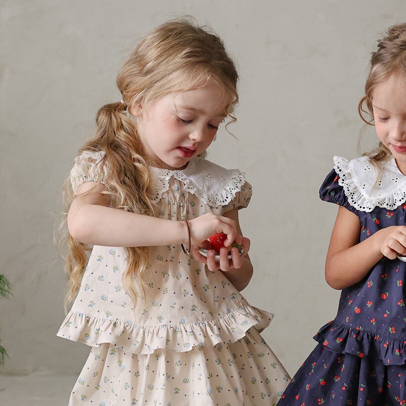 90-140 FLO 布蕾翻領碎花上衣 2色