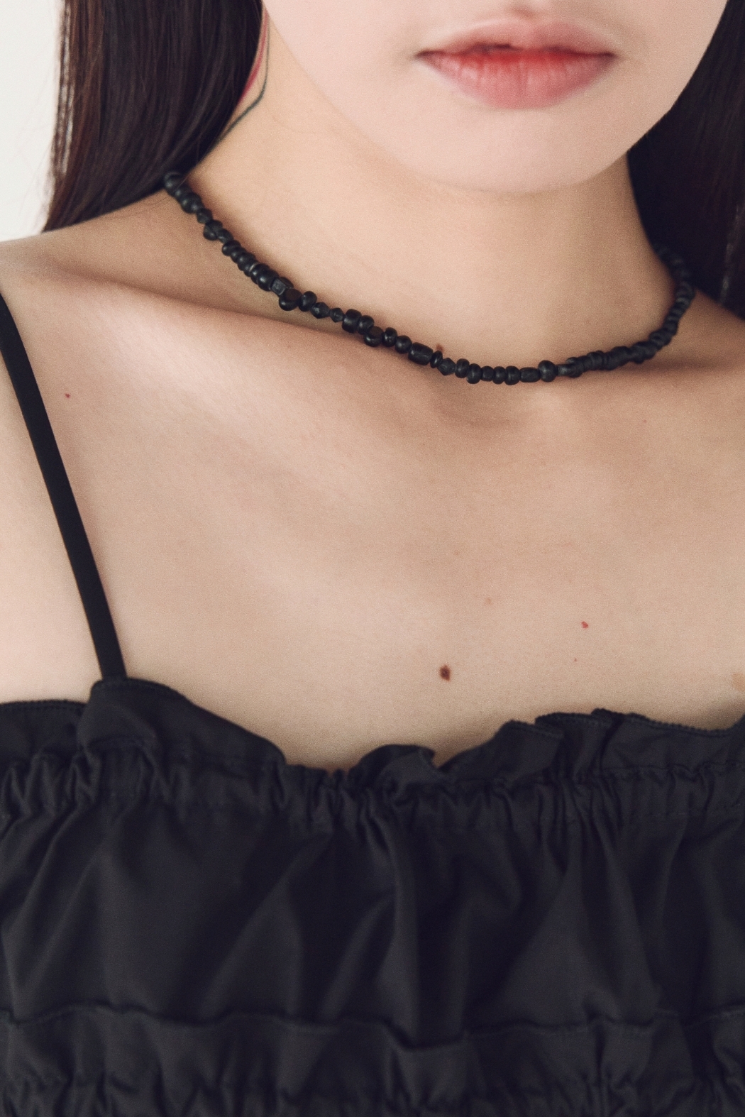 不規則碎片串珠項鍊-黑