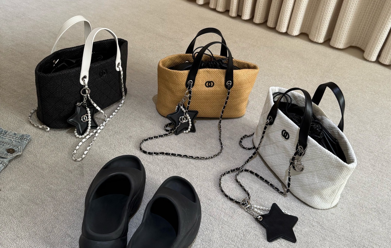 47110    小香風拉菲草 經典托特