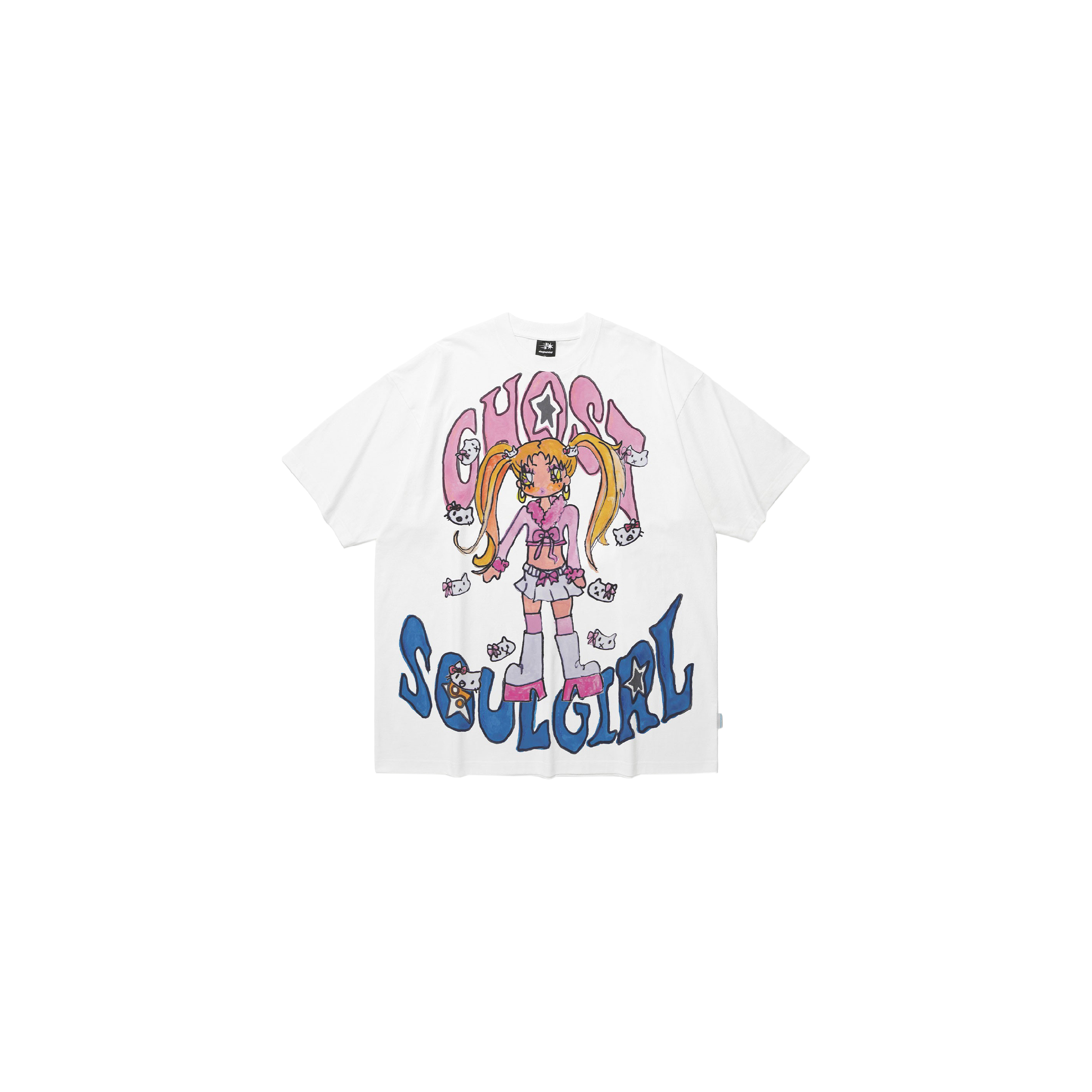 Niceghostclub x soulpusssy cat ghostsoulgirl gyaru big big tee 靈魂女孩 短袖 短T