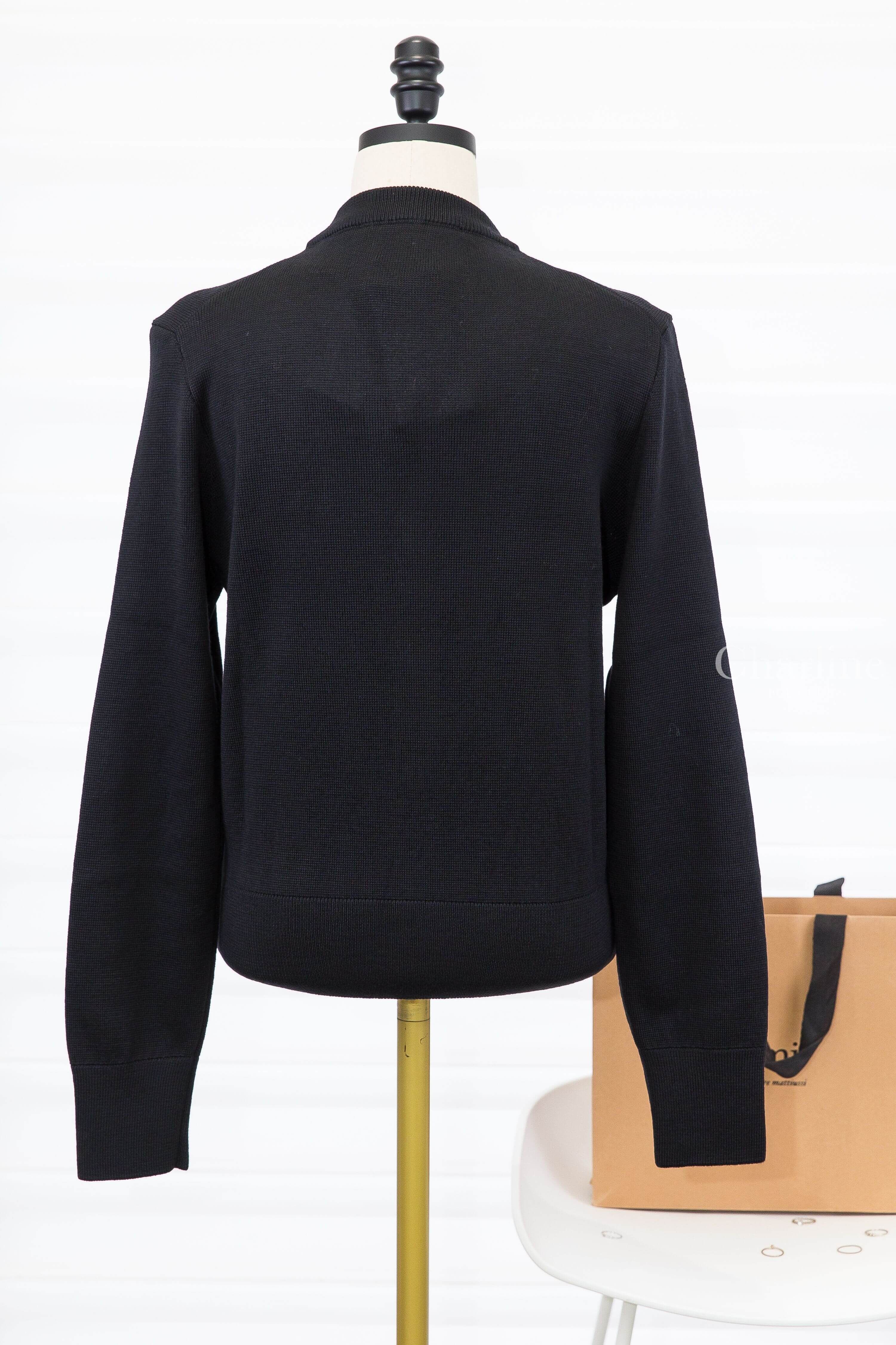 Ami Paris Red Ami De Coeur Cardigan 黑色針織紅色刺繡小愛心羊毛開襟長袖外套-Charline Boutique 精品代購