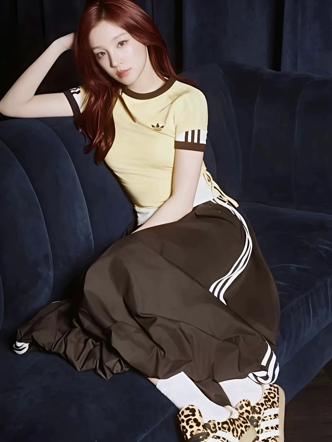 【預購】ADIDAS LAYERED CALITEE 疊穿設計 假兩件 抽繩 短T 短袖 撞色 宋雨琦代言同款 黃色 KW4526