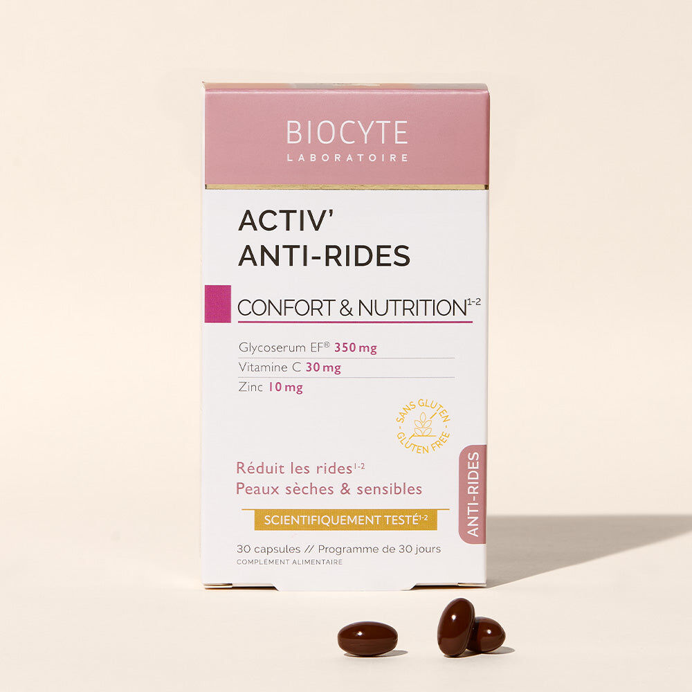 法國【抗皺活力膠囊】BIOCYTE 碧維斯【正品】30粒 減少皺紋 改善乾燥和敏感肌膚  ACTIV' ANTI-WRINKLE