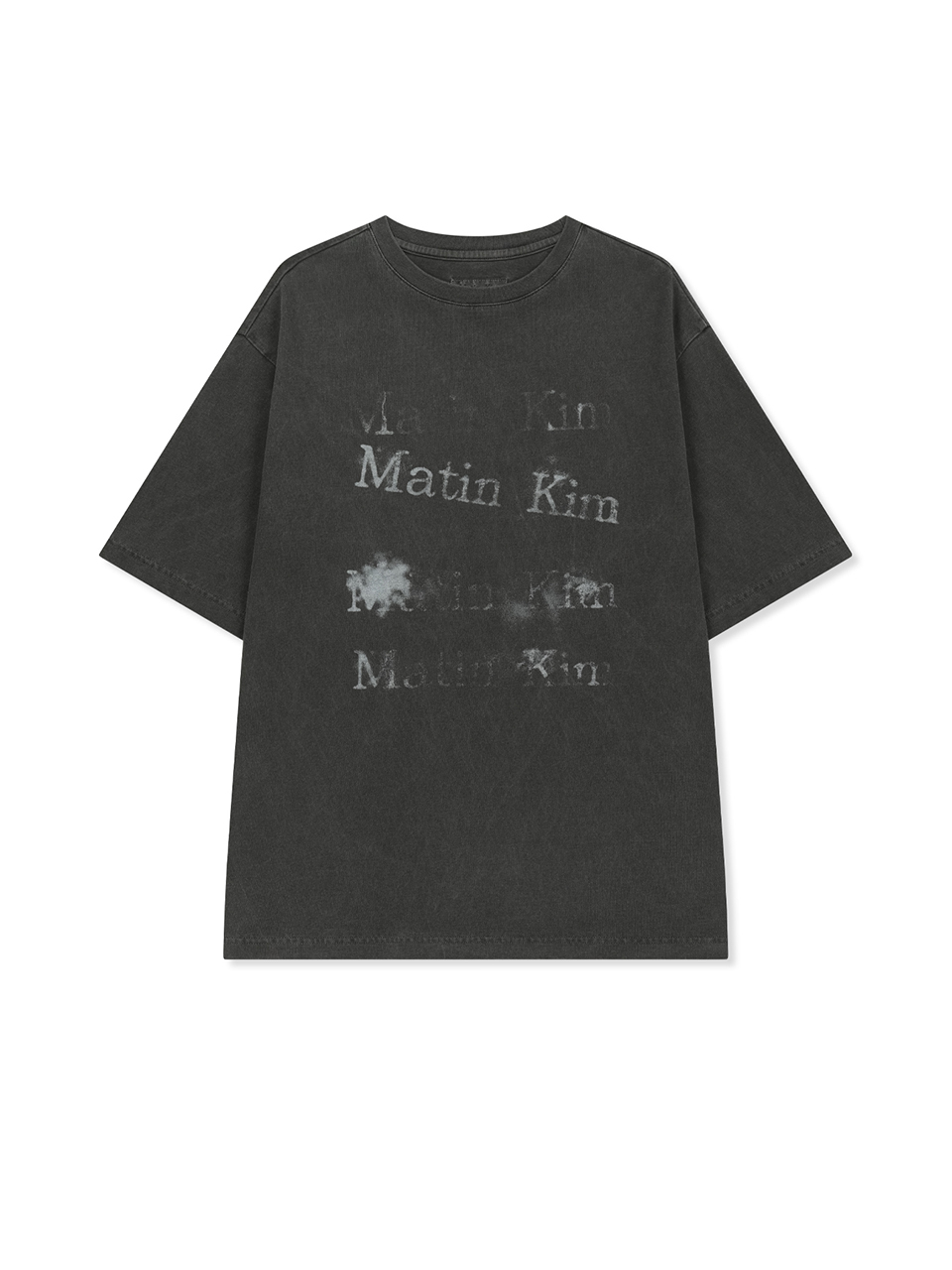 復古水洗棉寬版上衣 炭灰