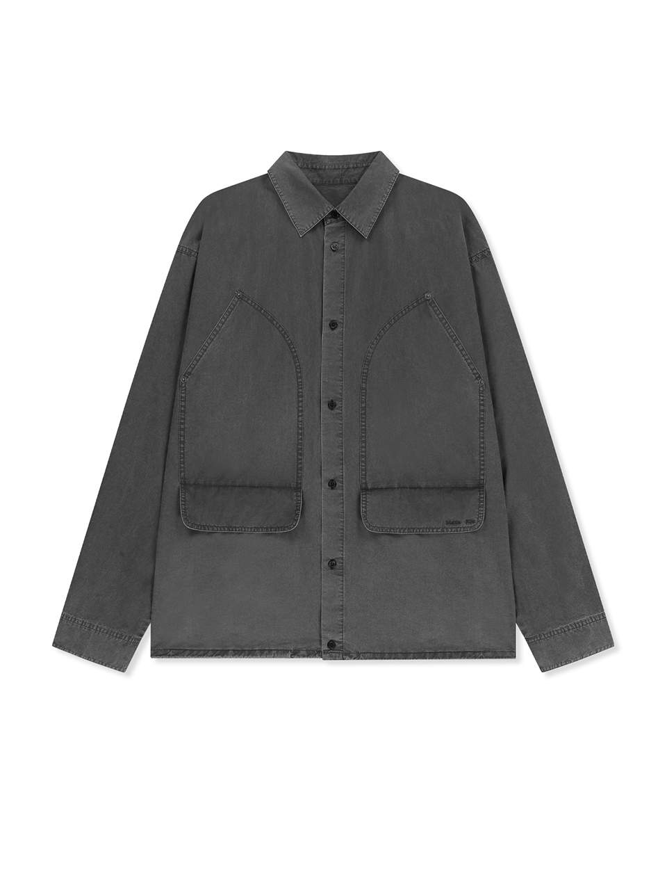水洗棉工裝襯衫 炭灰