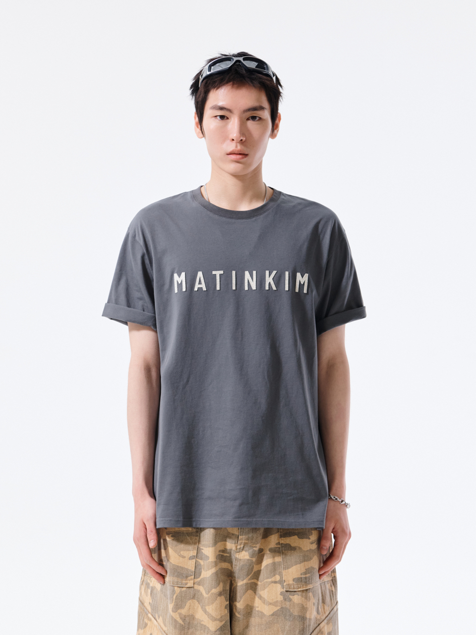 毛氈LOGO布貼上衣男款 炭灰