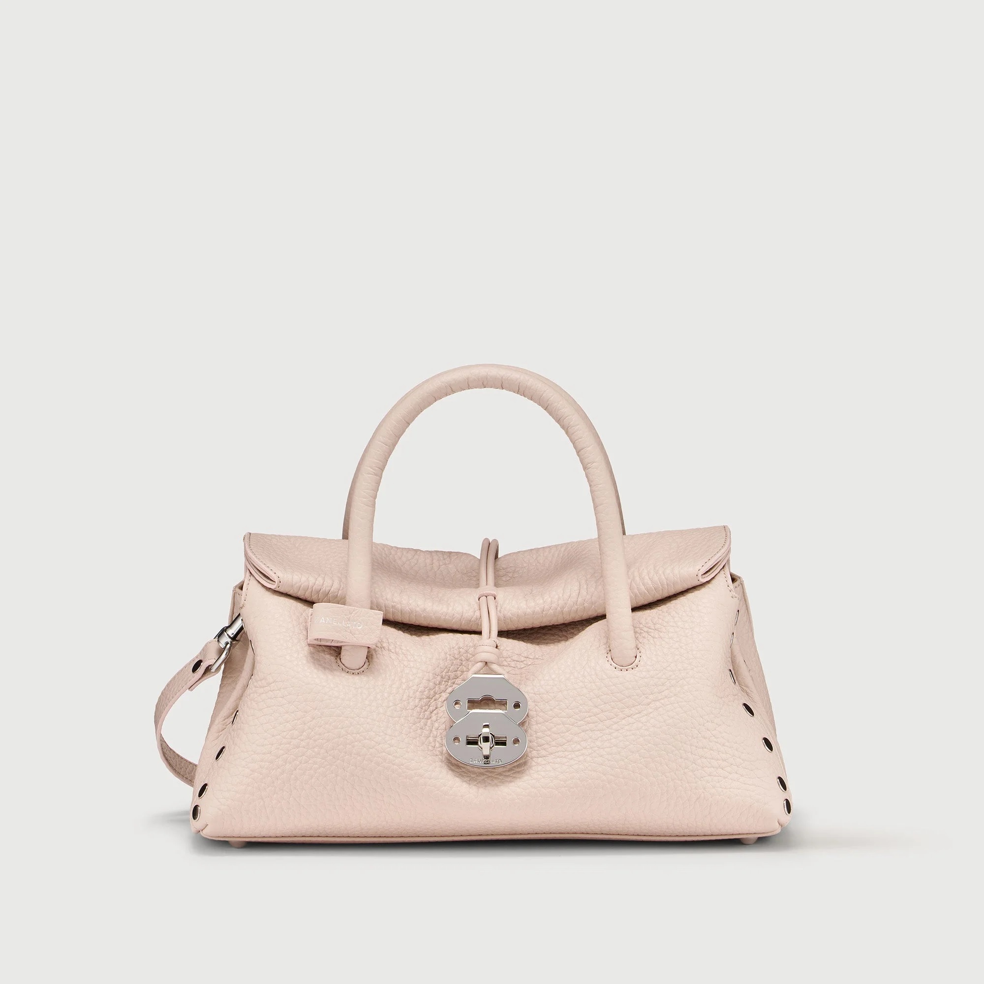 ZANELLATO DOTTA® 紋理皮革手袋- S (淺粉)