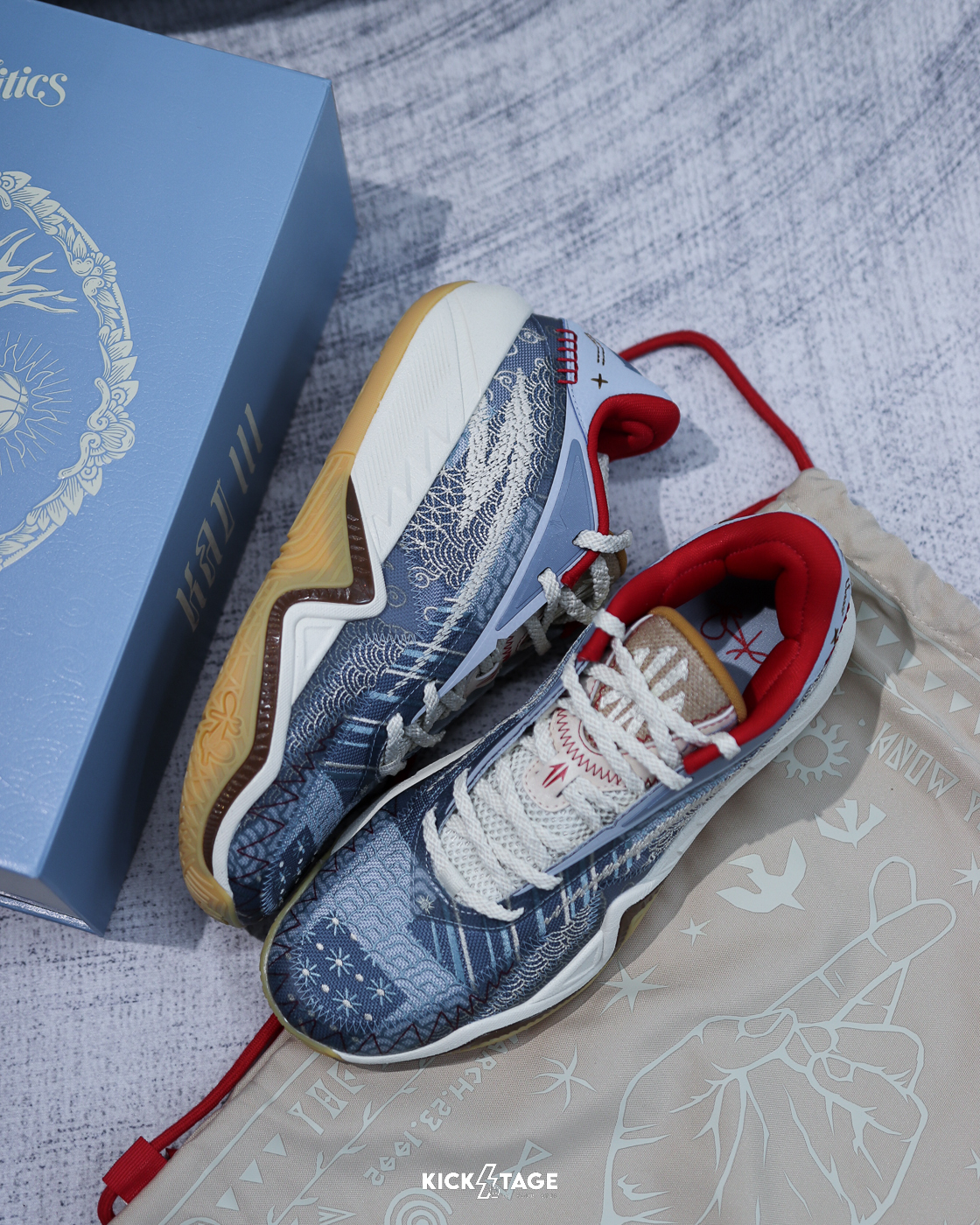 〈連線代購商品〉聯名款 男鞋 SNEAKER POLITICS x ANTA KAI 3 ‘Patchwork’ 牛仔拼接 實戰 籃球鞋【112621102-4】歐文3