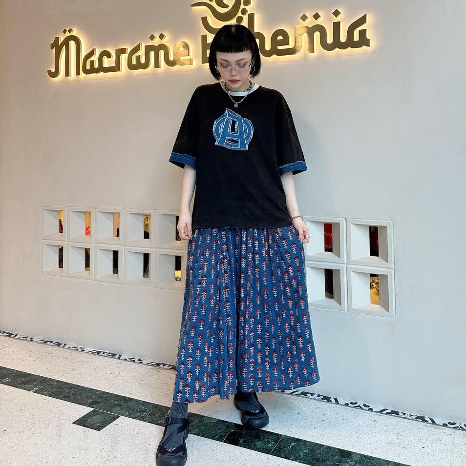 Akaala - 剪紙牛仔洗水鏽顏色tee - A3664CH (0413)