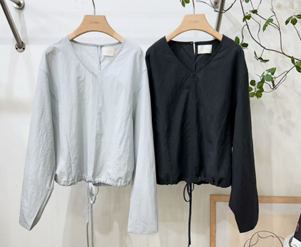 YD001 CASH 天絲V領束腳薄罩衫
