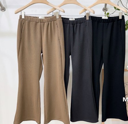 YD003 CASH 橡筋褲頭小喇叭修腳褲