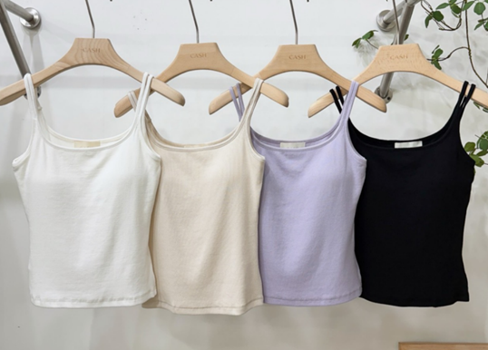 YD007 CASH 人造絲有PAD雙吊帶打底背心