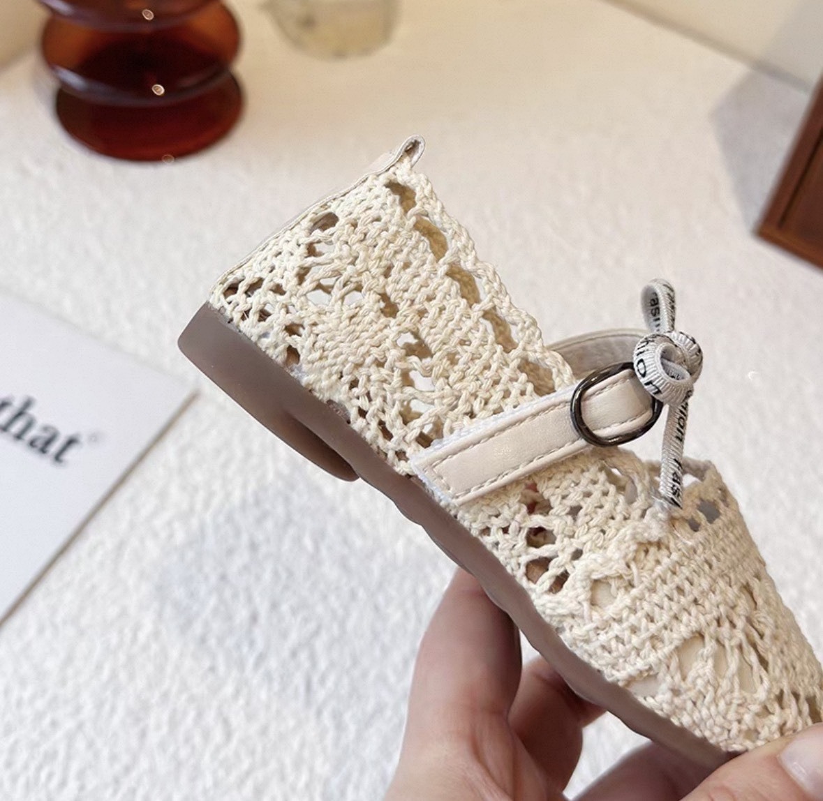 布編織蝴蝶結娃娃鞋