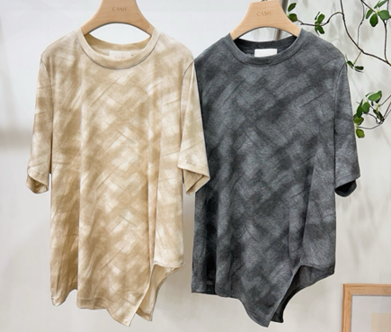 YD009 CASH 混色不規則衫腳TEE