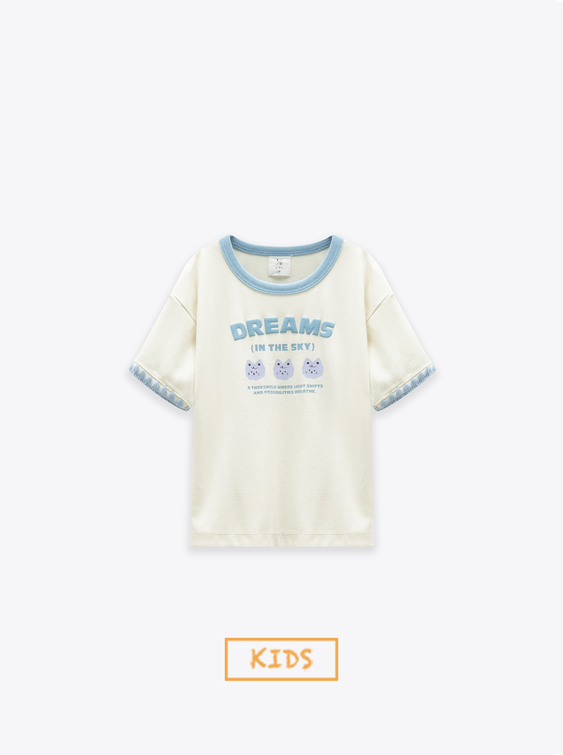 軟軟兔撞色貝殼邊T恤【童裝】【親子款】