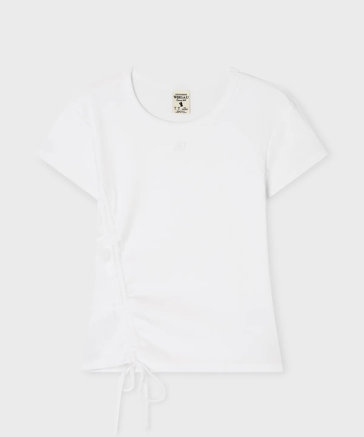 【直播】 WHO.A.U LX041411 側邊抽繩螺紋 T 恤