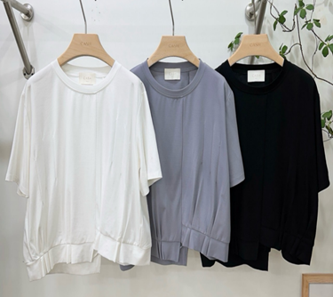 YD017 CASH 不規則打摺下擺空氣感上衣