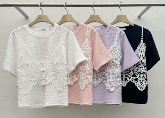 YD019 REFRESH 拼接Lace吊帶馬甲透氣感上衣