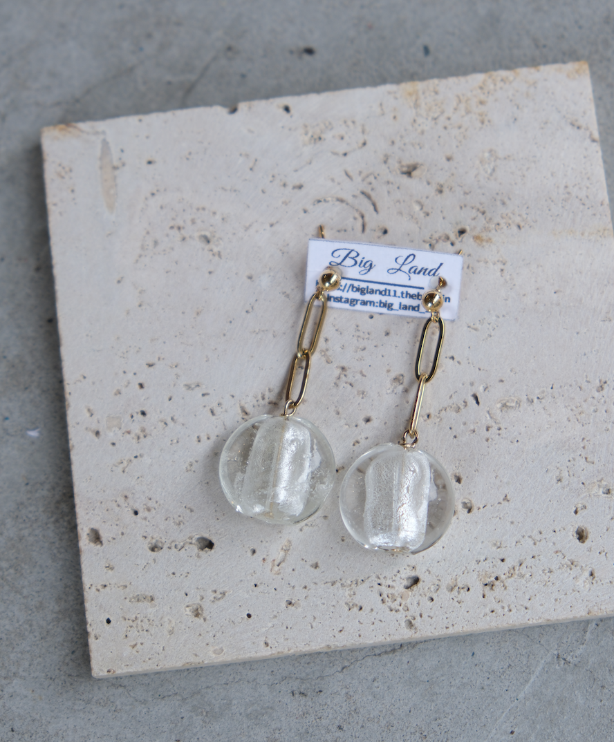 [Big Land] 威尼斯玻璃耳環 | 醫療鋼 | 耳針 | NO.388