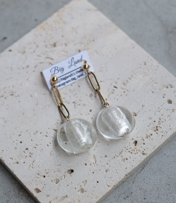 [Big Land] 威尼斯玻璃耳環 | 醫療鋼 | 耳針 | NO.388