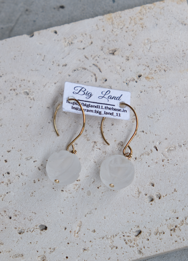 [Big Land] 水晶流線耳環 | 不鏽鋼 | NO.389