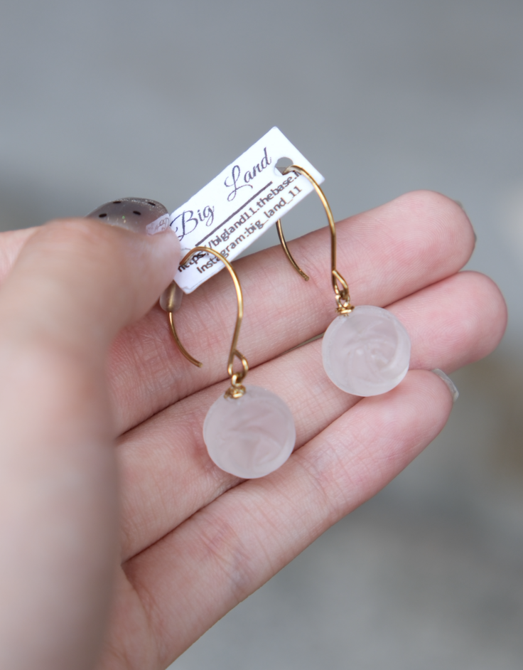 [Big Land] 水晶流線耳環 | 不鏽鋼 | NO.389