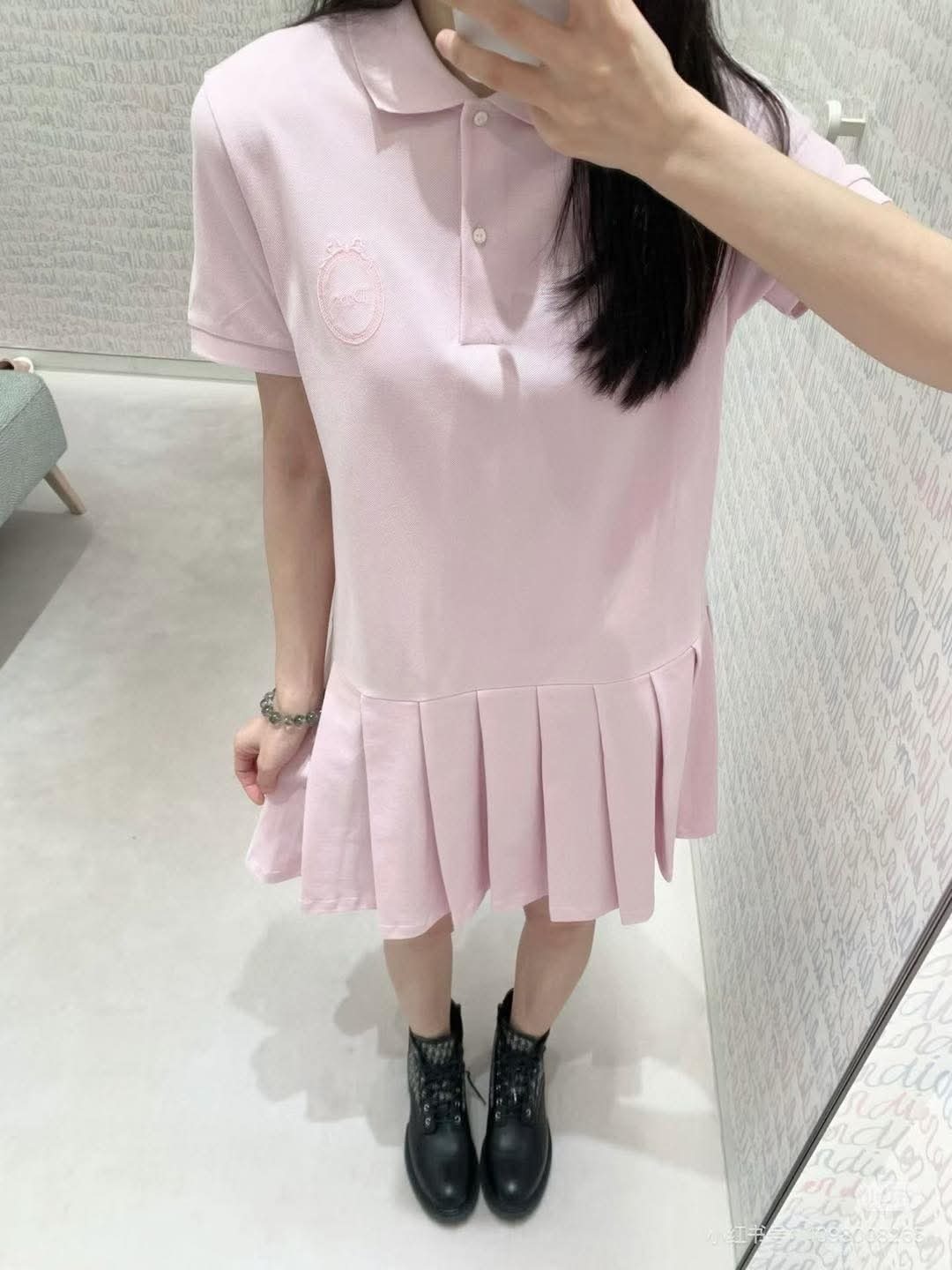 DIOR Kids 粉色 Polo 連身裙