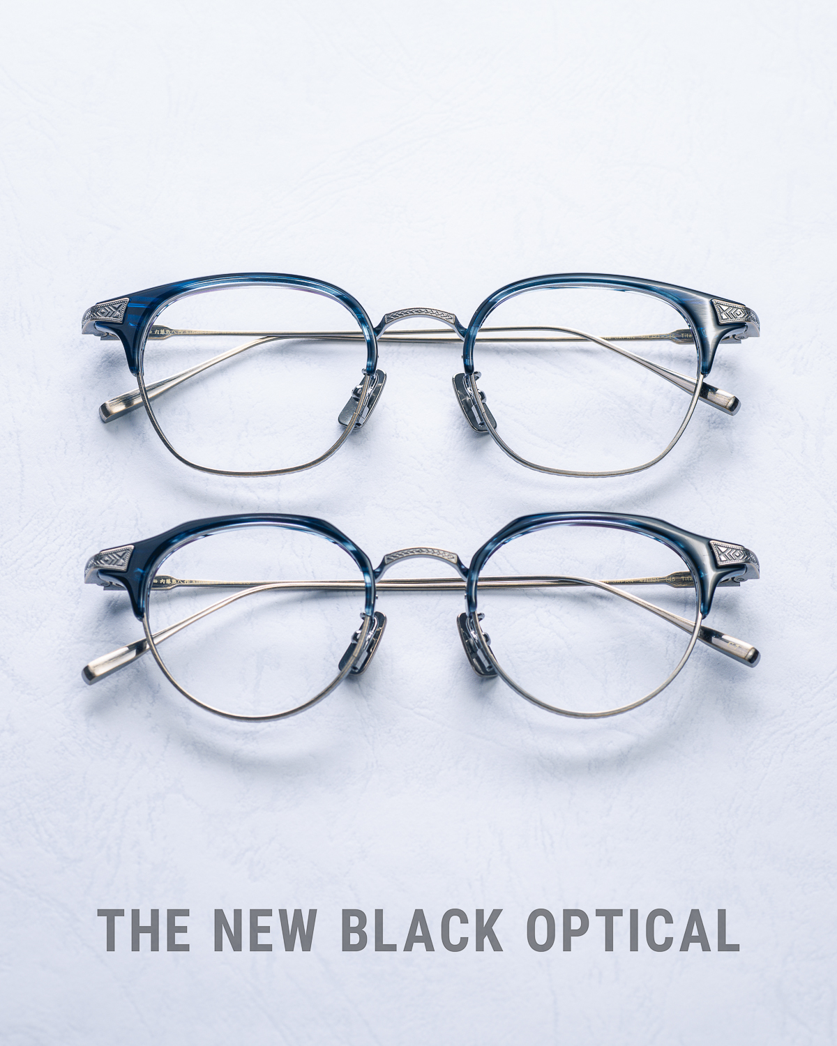 內藤熊八作 N-412 N-413 藍玳瑁古銀新色合照