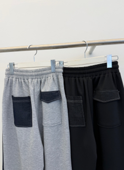 YD041 non-clip 冰絲感兩邊粗間長褲