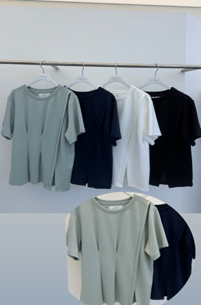 YD046 non-clip 多摺修身設計Tee