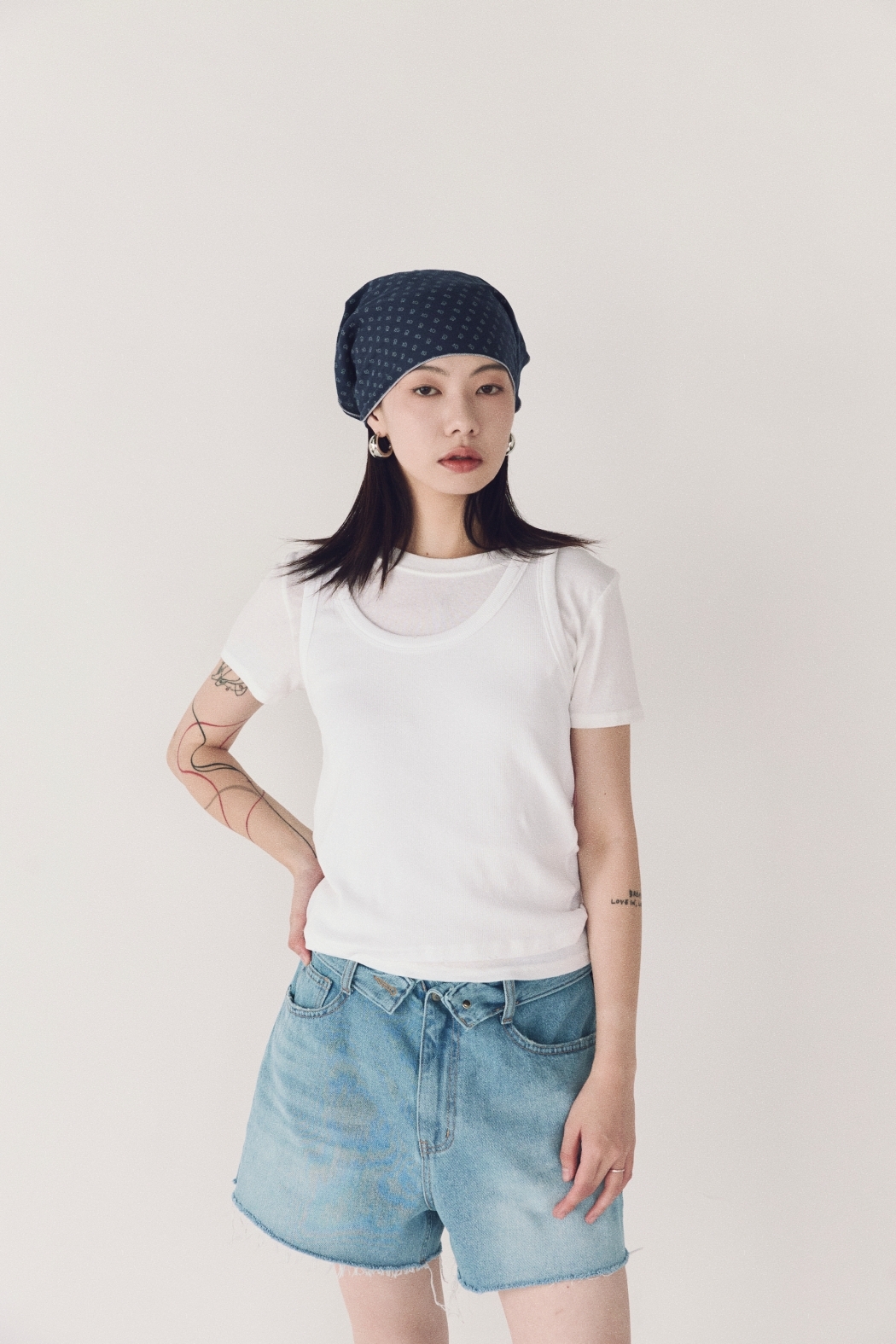 疊搭雙層上衣-白