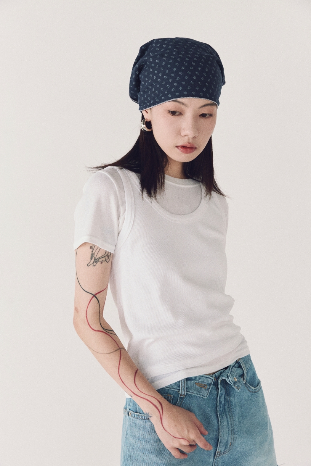 疊搭雙層上衣-白