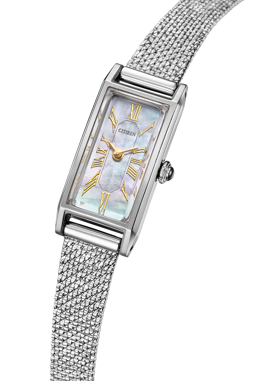 萬年鐘錶 - Citizen 星辰錶 限量方形復古光動能女錶(附贈皮錶帶一條) EG7040-74D 錶徑14.3MM