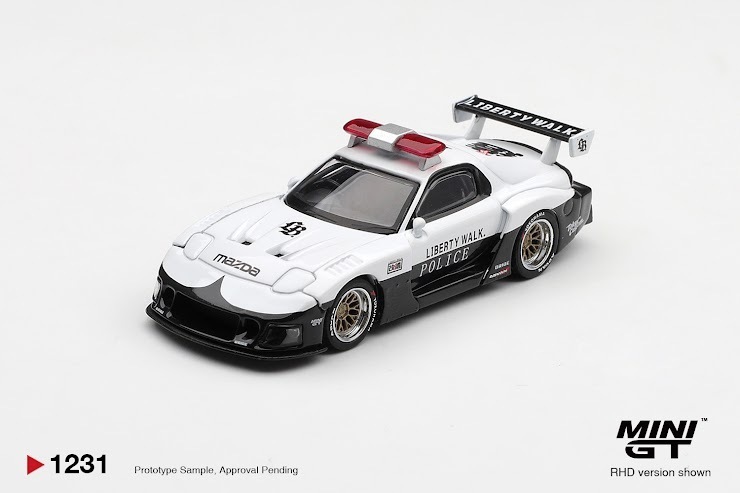 PO-$89 * MINI GT * 1:64 1231 MAZDA RX-7 LB-Super Silhouette Police RHD