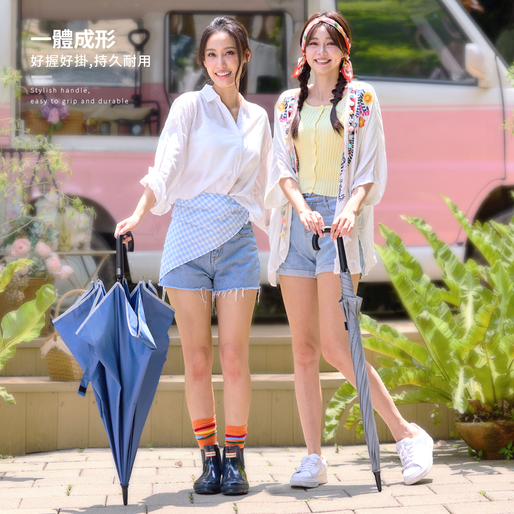 雨之情大大防雷擊反光直傘一體成形,好握好掛持久耐用的機能型直傘雨傘。