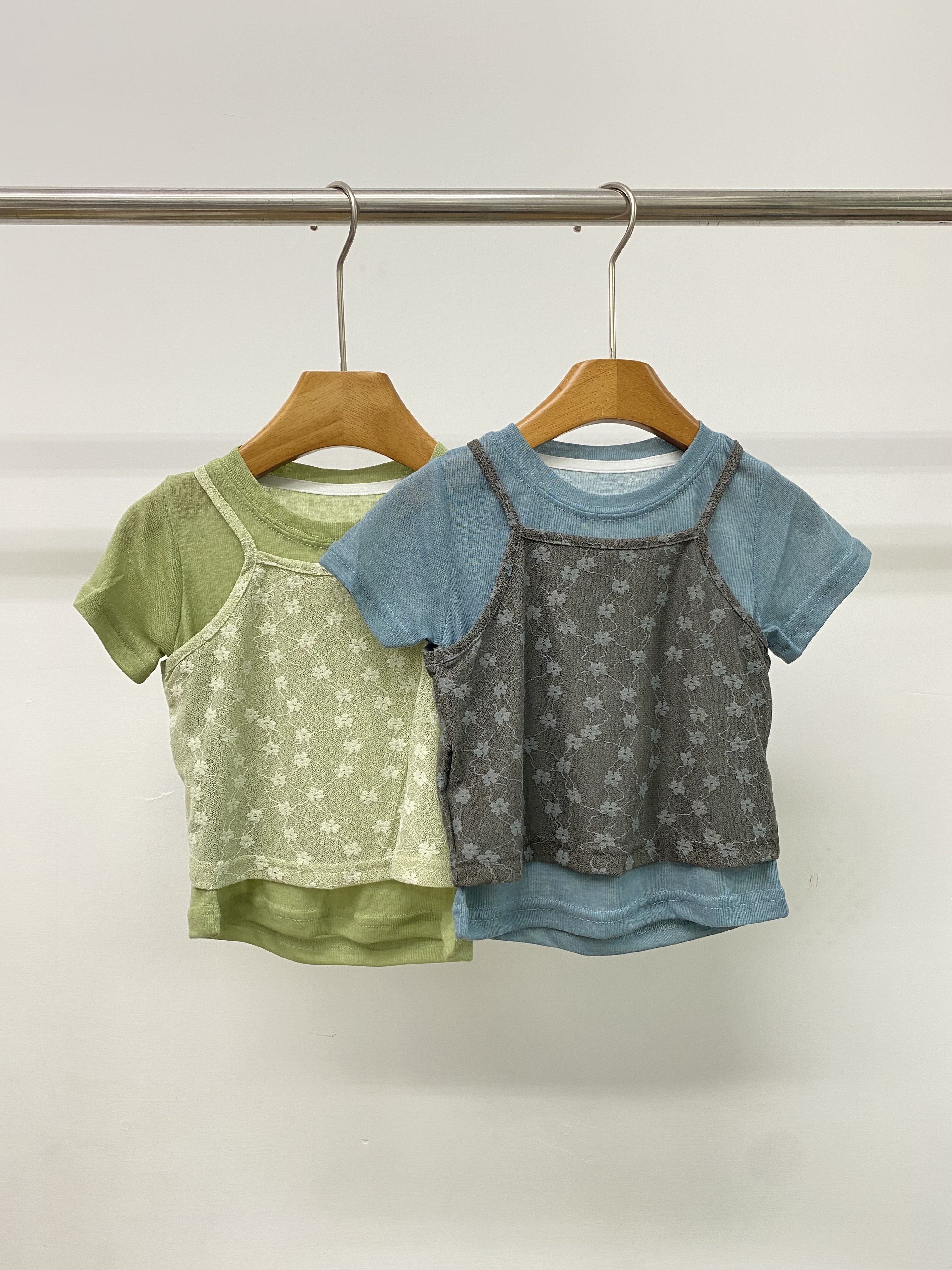 A04879柔軟蕾絲背心兩件套