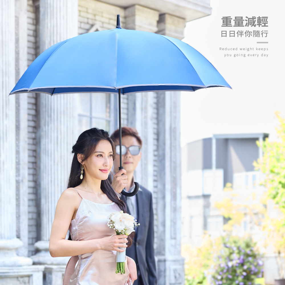 雨之情大大防雷擊反光直傘重量減輕,日日伴你隨行,是外出露營休閒場合皆適合攜帶的長直傘。