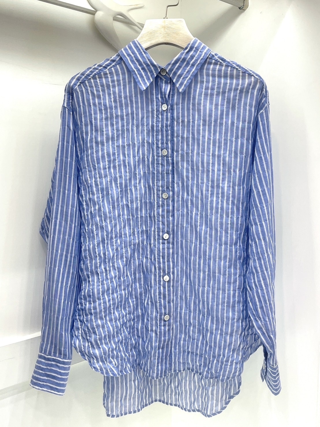 LIYOC 褶皺條紋襯衫