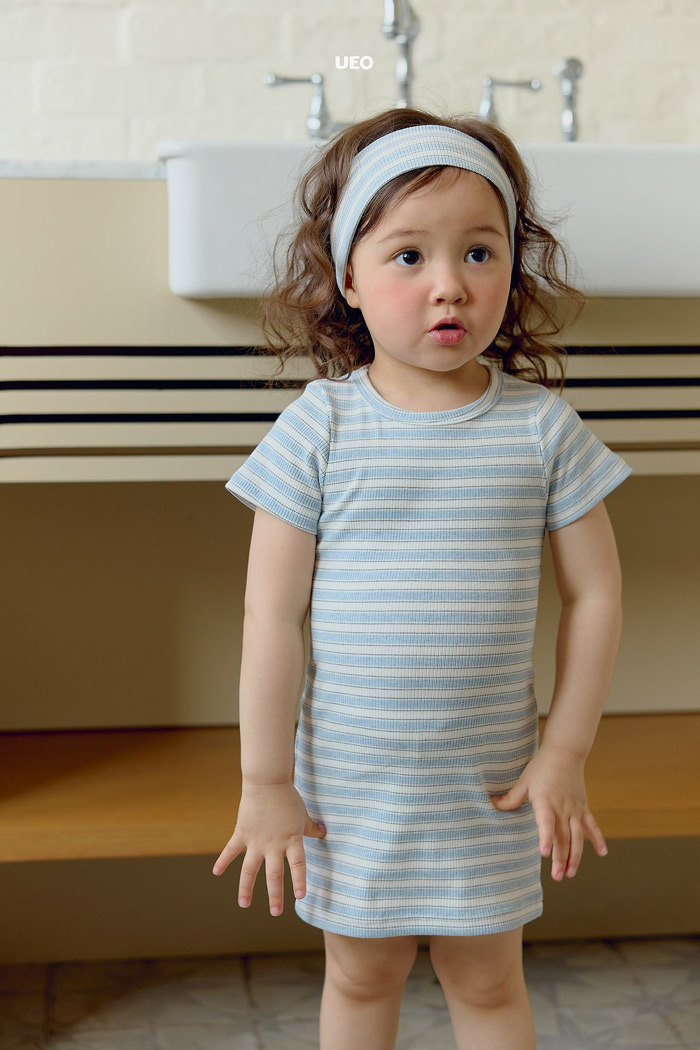 正韓夏UEO 兩色馬卡龍條紋洋裝