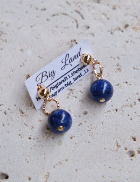 [Big Land] 青金石耳環 | 醫療鋼 | 耳針 | NO.417