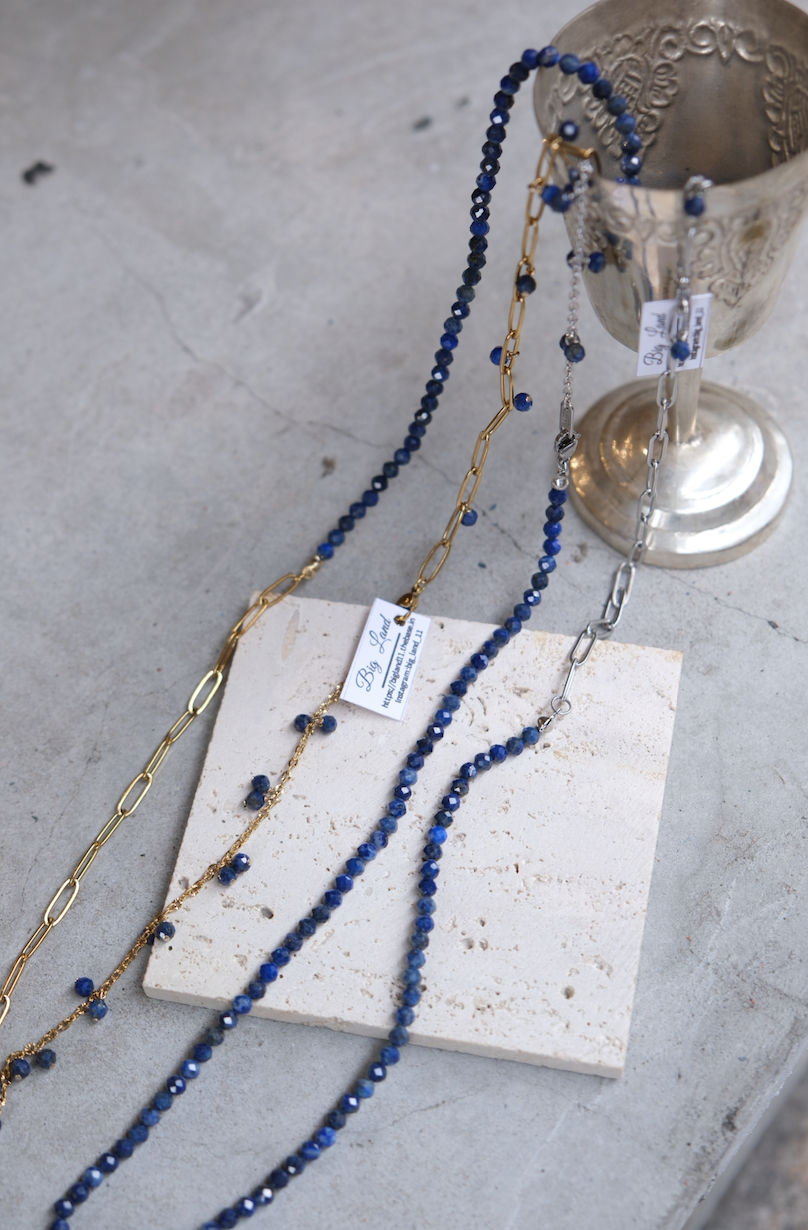 [Big Land] 青金石串珠項鍊 | 不鏽鋼 | NO.421