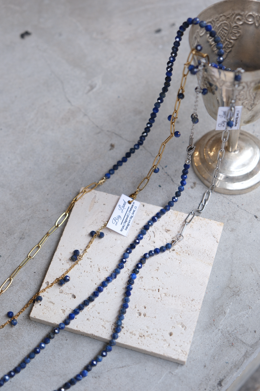 [Big Land] 青金石串珠項鍊 | 不鏽鋼 | NO.421