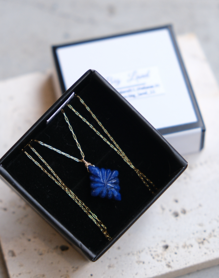 [Big Land] 四葉花青金石項鍊 | 不鏽鋼 | NO.422