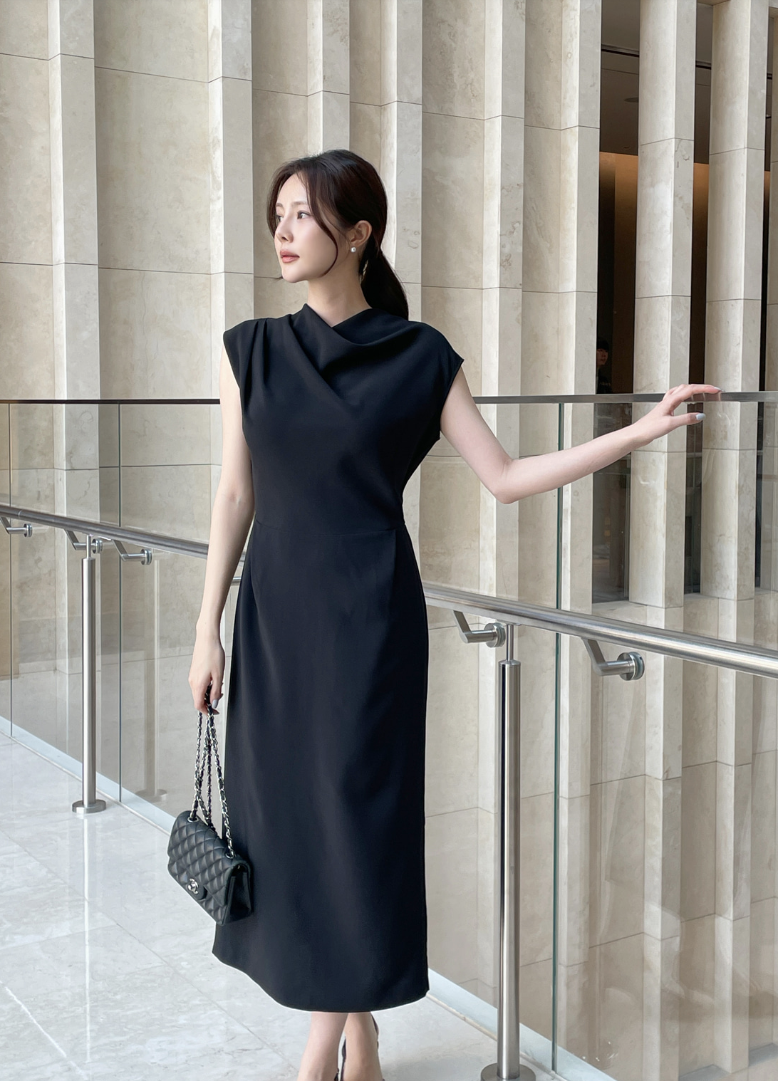 Hazel 氣質垂墜無袖長洋裝 [ 2色 / S,M]