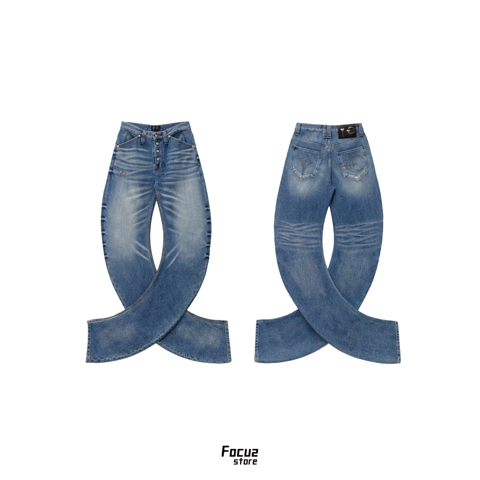 【Focus Store】現貨 Thug Club Laser Washed Parkour Denim Pants 水洗牛仔褲