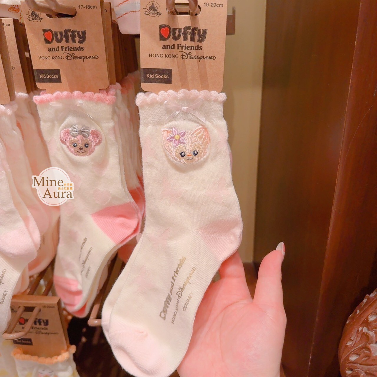玲娜貝兒 Lina bell 刺繡大頭 圖案 兒童襪 襪子 -香港迪士尼樂園