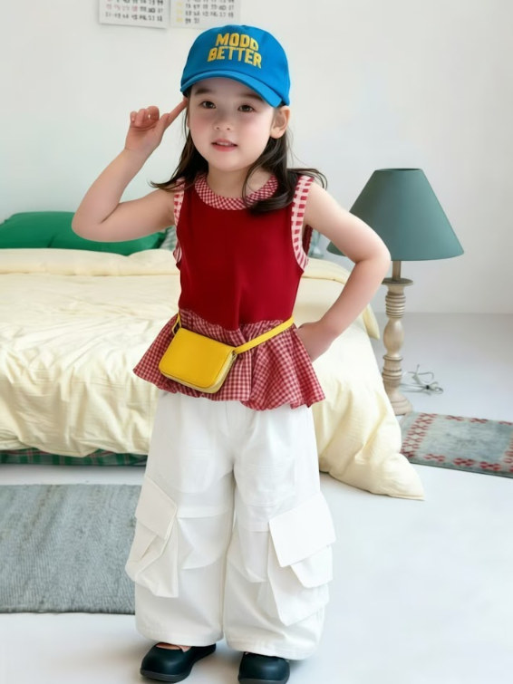 BYC04T068RD  DODO Wardrobe -莓果派對拼布娃娃背心上衣