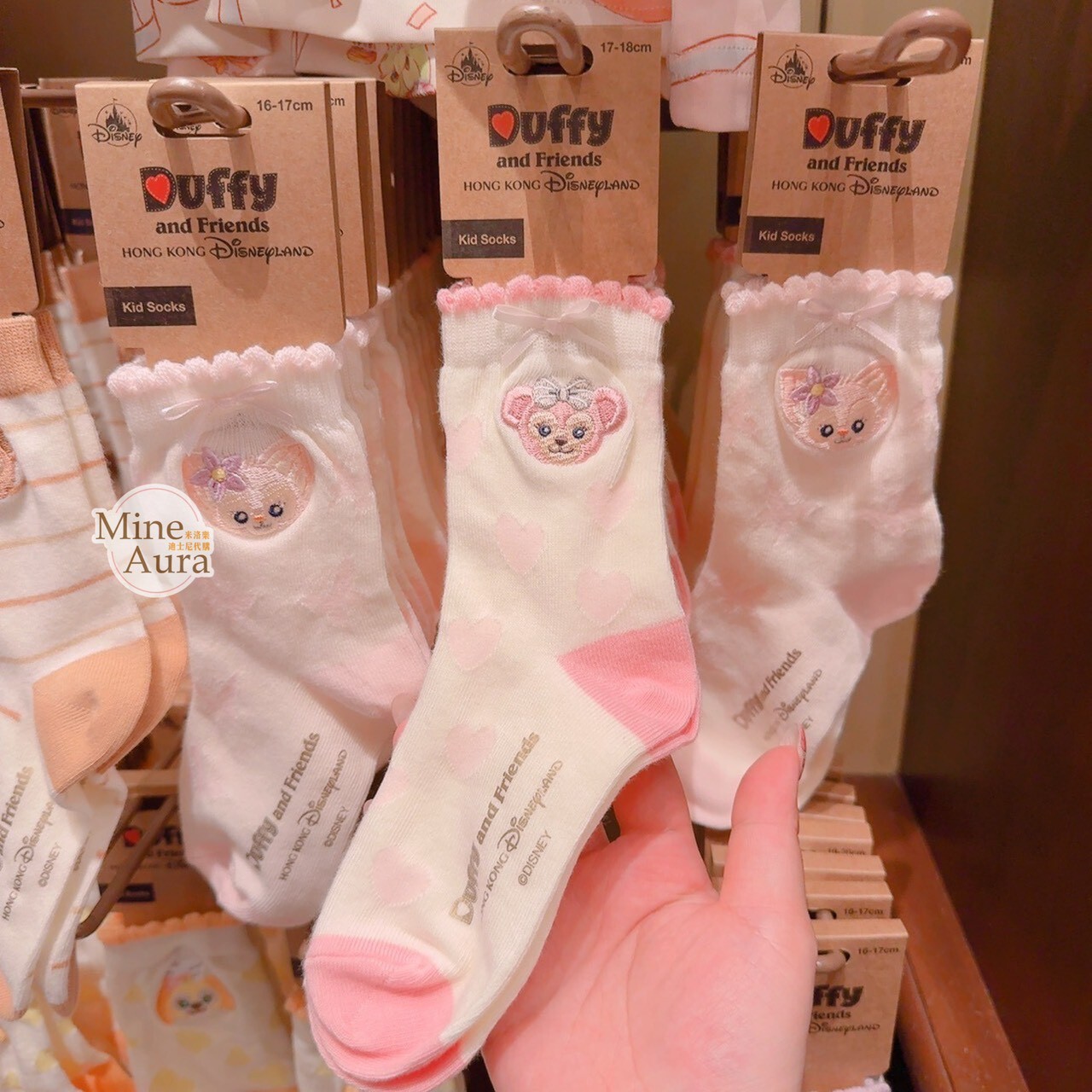 雪莉玫 ShellieMay 刺繡大頭 圖案 兒童襪 襪子 -香港迪士尼樂園