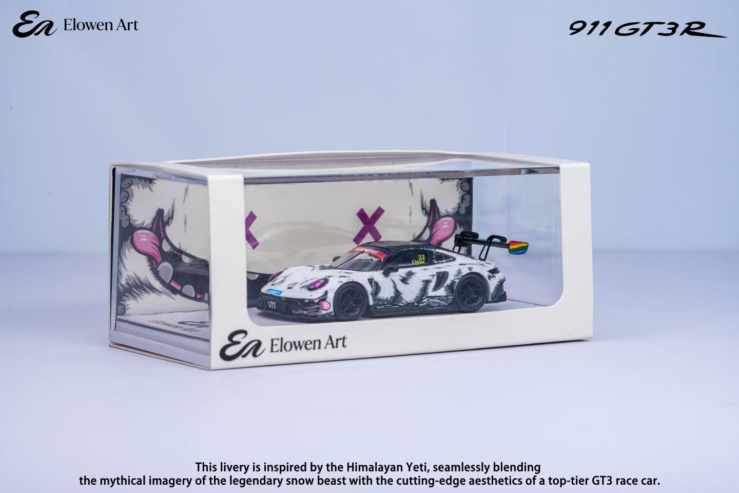PO-$180 * ELOWEN ART * 1:64 PORSCHE 992 GT3 R HILMALAYA YETI LIVERY